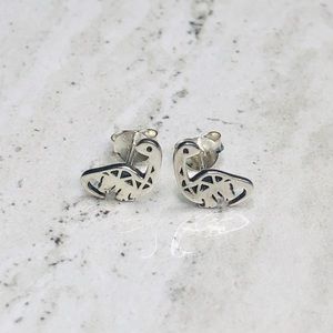 925 Sterling Silver Dinosaur Earrings